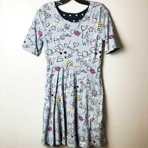 Reversable Emoji Poka Dot Kids Dress XL